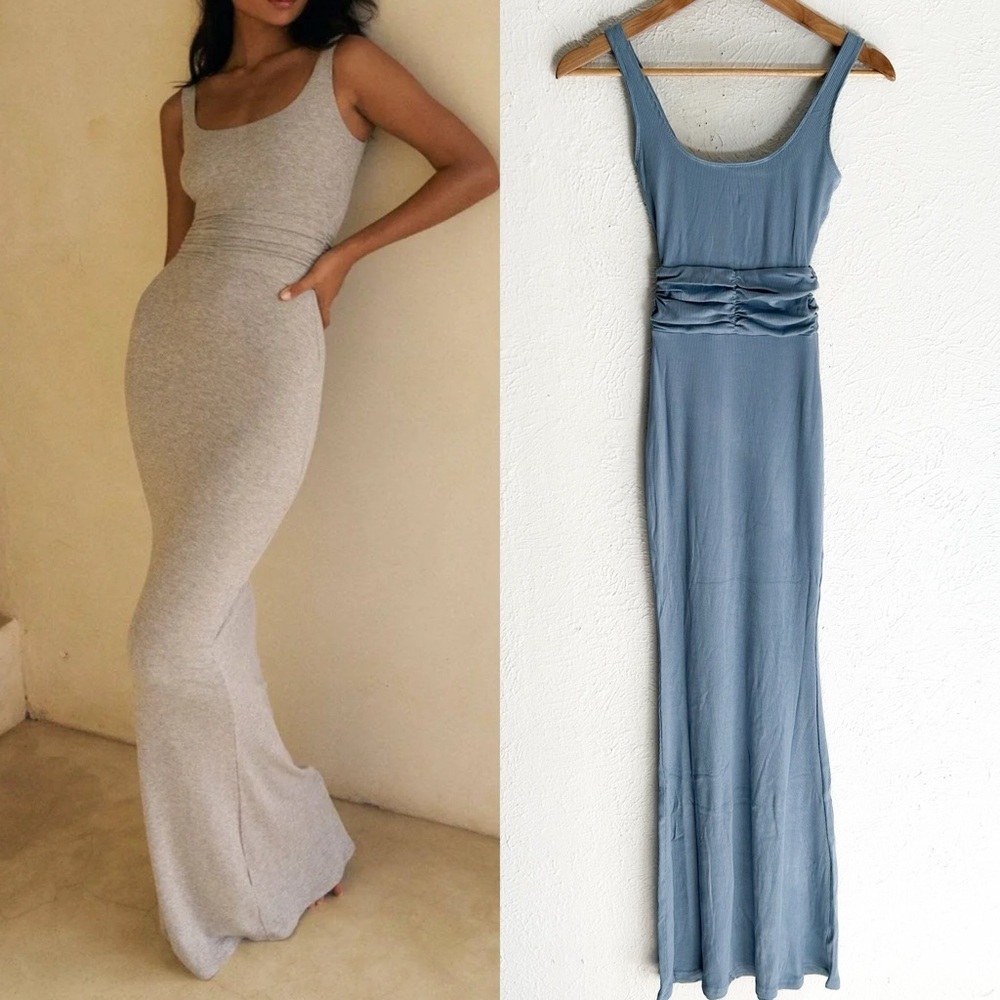 Riot Swim Roxi Maxi Dress Dusty Blue Sz XS Modal